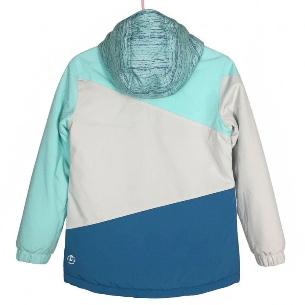 Turbine Girls Reversible‎ Hooded Jacket Aqua Blue White Teal SKUK017
